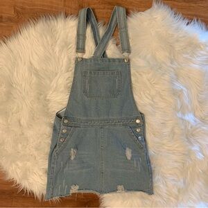 Blue Jean Skirtall Jumper Skirted Distressed Small